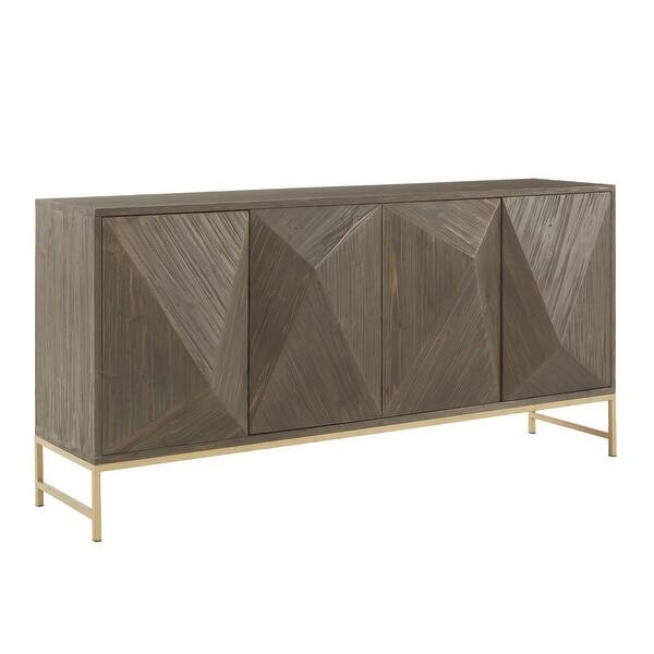 Moffit Antique Gold Finish Angled Reclaimed Wood Buffet by iNSPIRE Q Modern - On Sale - Overstock... | Bed Bath & Beyond