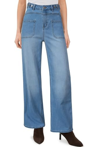 Arach&Cloz Women's Denim Adjustable Waist Buttons High Waisted Wide Leg Jeans 2025 | Amazon (US)