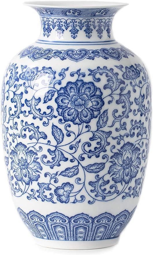 Blue and White Vase, Blue Vases Home Décor, Chinoiserie Vase, Blue and White Porcelain, Ceramic ... | Amazon (US)
