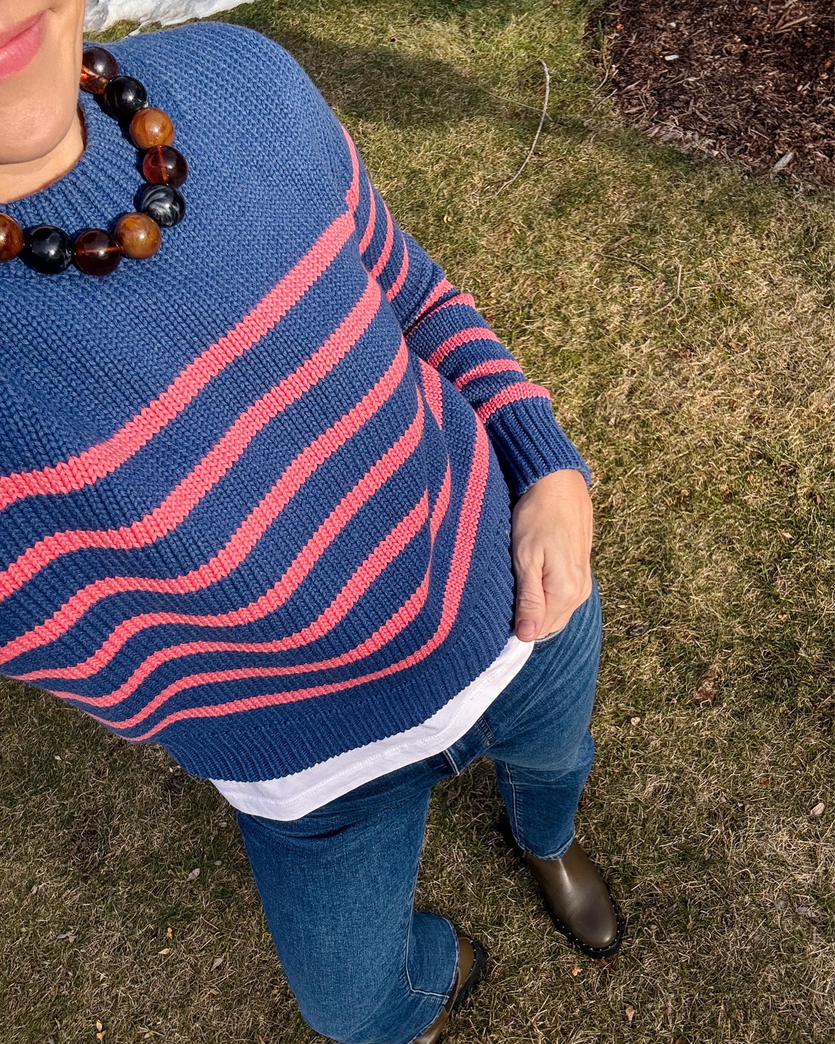 Same Boden sweater ~ first is regular for second is oversized. Wearing my regular size small in both 
xo, Claire 


#LTKootd #LTKPetite #LTKSaleAlert