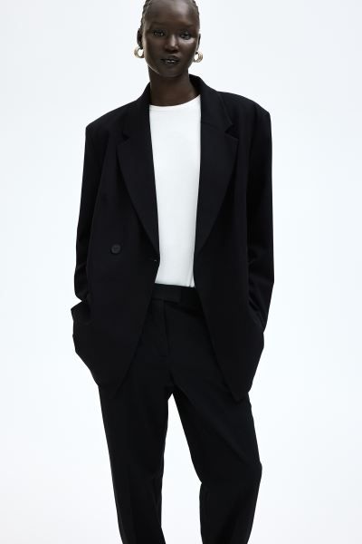 Slim Fit Twill Pants - Black - Ladies | H&M US | H&M (US + CA)
