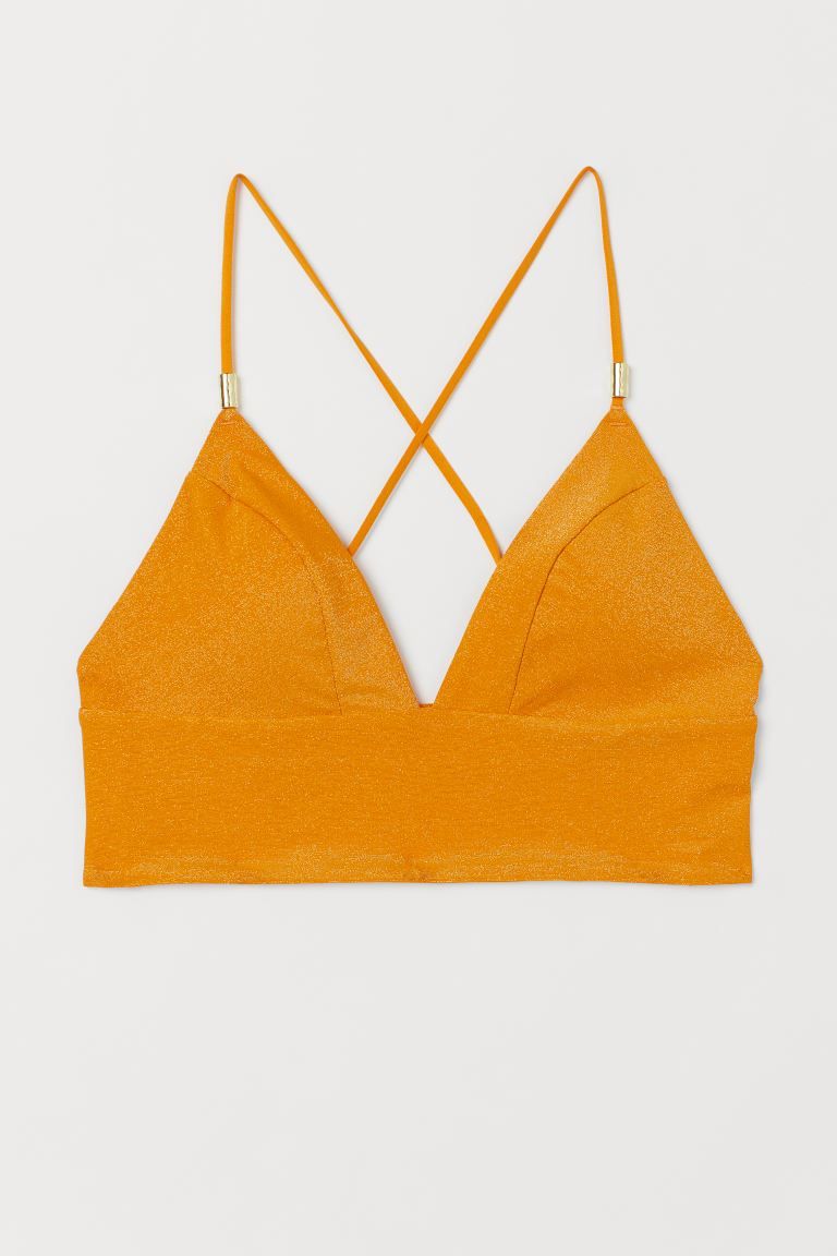 Lined, soft-cup triangle bikini top. Cups with removable inserts for shaping and good support. Na... | H&M (US)