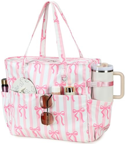 Bluboon Waterproof Beach Tote Pool Bags for Women Ladies Extra Large Carry On Bag With Wet Compartment for Weekender Travel | Amazon (US)