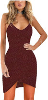 Click for more info about Zalalus Women's Elegant Spaghetti Straps Deep V Neck Sleeveless Bodycon Party Dress