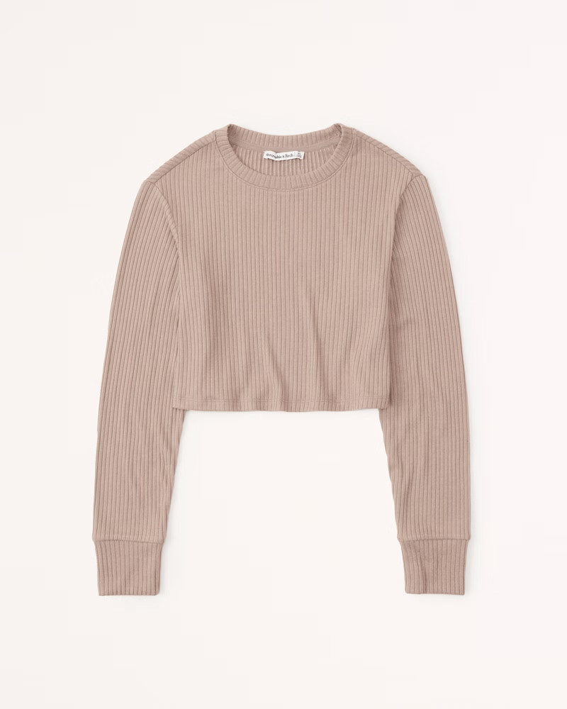 Long-Sleeve Cozy Rib Crew Top | Abercrombie & Fitch (US)
