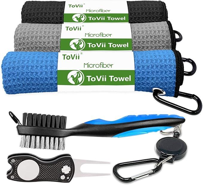 ToVii Golf Towel Golf Towels for Golf Bags for Men Golf Bag Towel Golf Accessories Golf Gifts for... | Amazon (US)