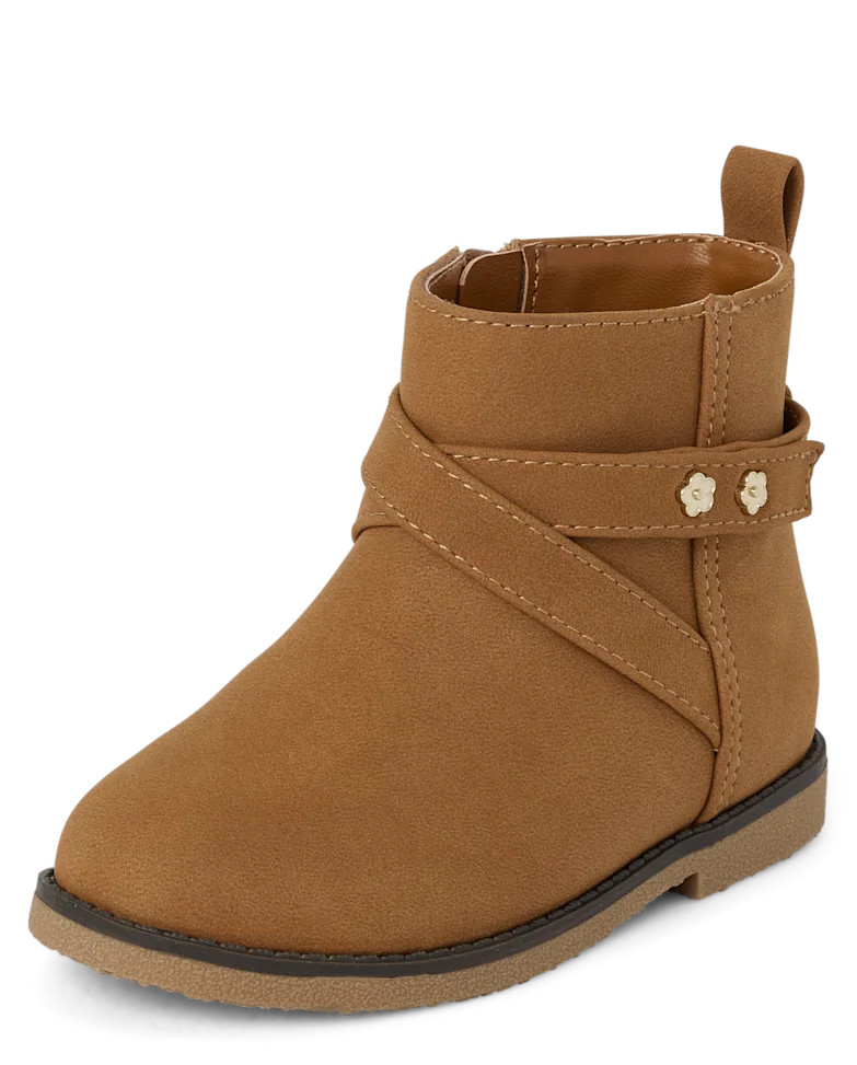 Toddler Girls Flower Stud Booties | The Children's Place