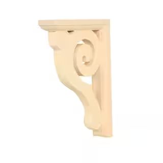 WADC 618 1-1/2 in. x 6 in. x 8-1/2 in. Basswood Scroll Corner Bracket (2-Pack) | The Home Depot