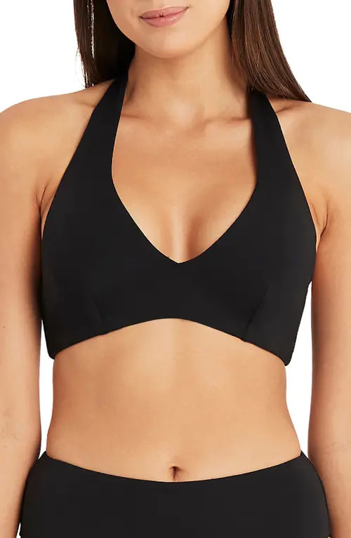 Sea Level Multifit Halter Bikini Top in Black at Nordstrom, Size 12 Us | Nordstrom