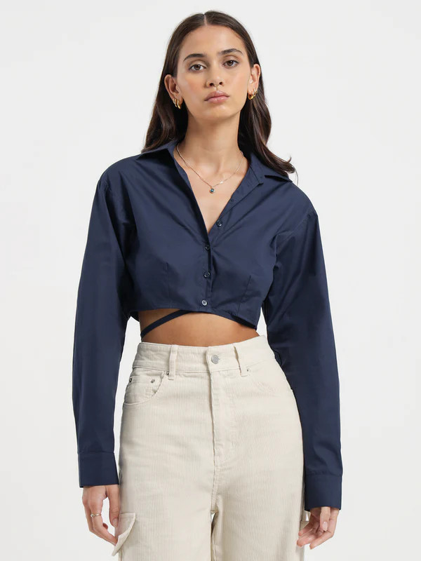 Brylee Tie Shirt in Navy | Glue Store (Australia & NZ)