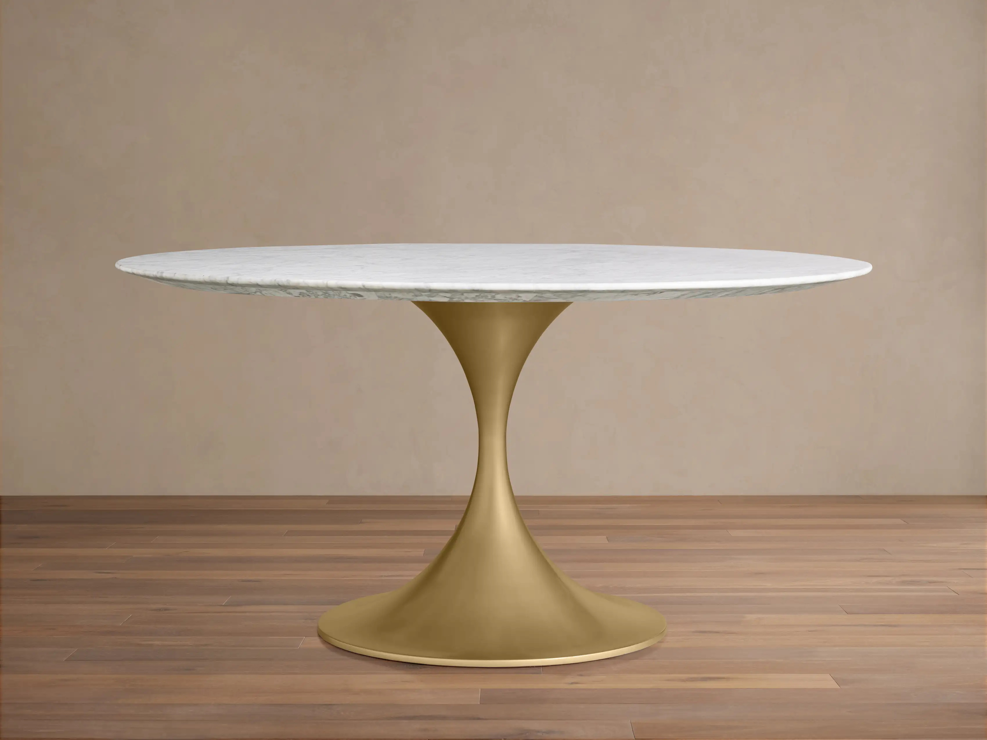 Saint Germain Round Stone Dining Table with Launette Base | Arhaus