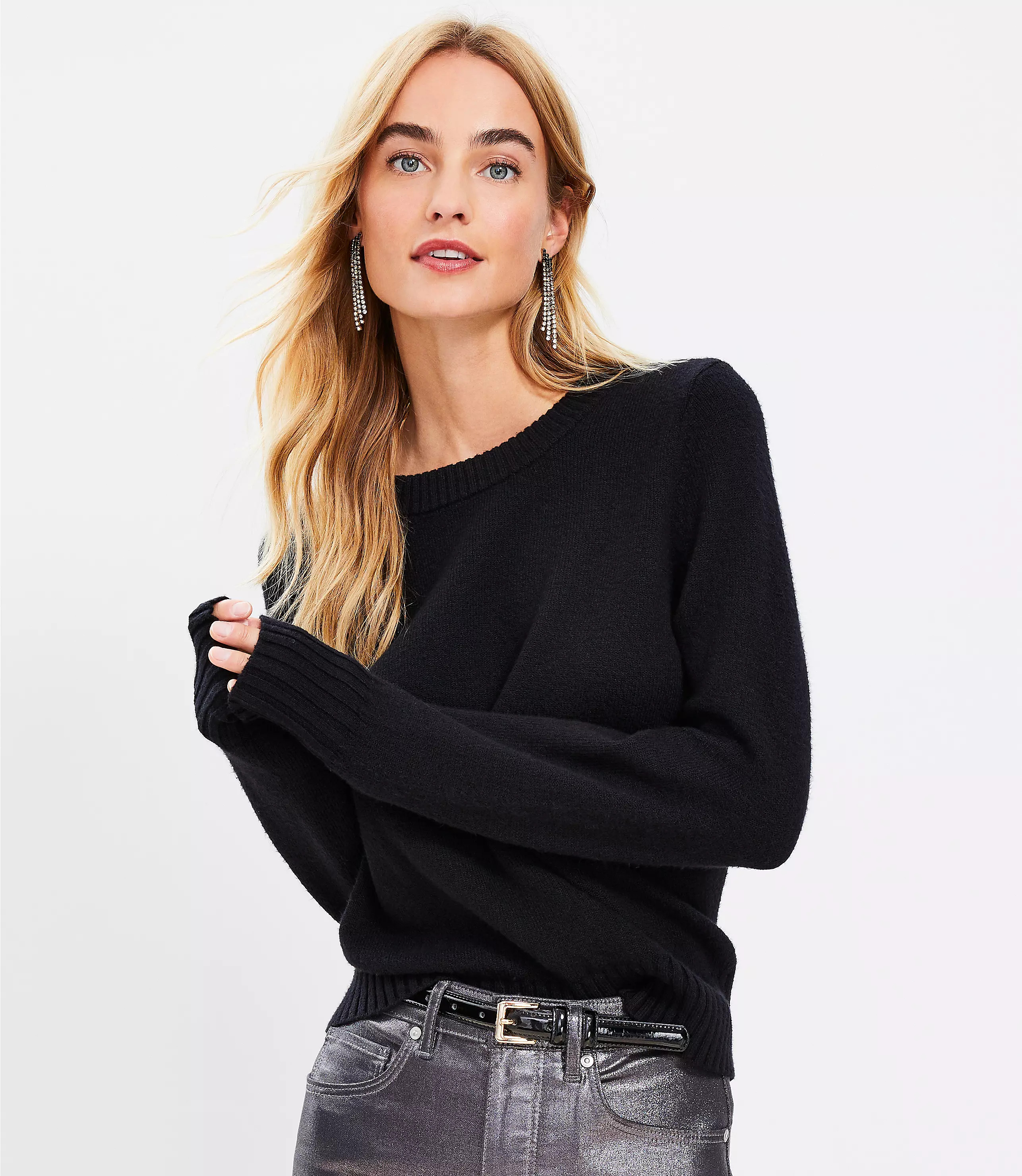 Wide Crew Neck Sweater | LOFT