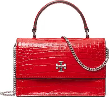 Tory Burch Mini Kira Croc Embossed Leather Top Handle Bag | Nordstrom | Nordstrom