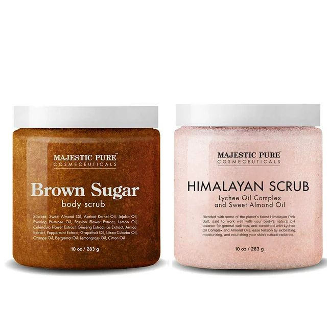 Majestic Pure Himalayan Salt Body Scrub & Brown Sugar Scrub Set, 10 oz Each | Walmart (US)