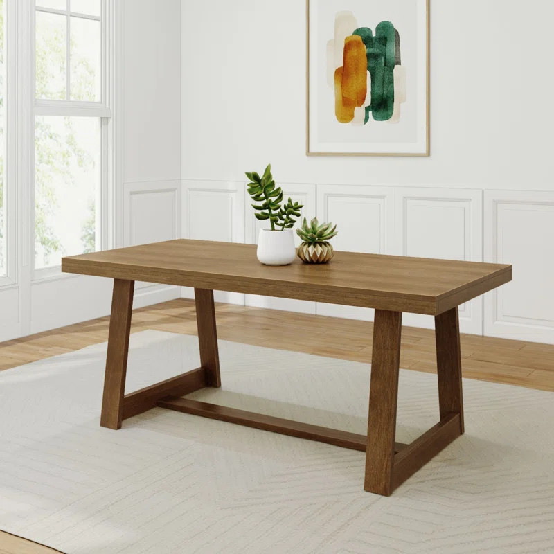Linzy 72.25'' Pine Solid Wood Dining Table | Wayfair North America