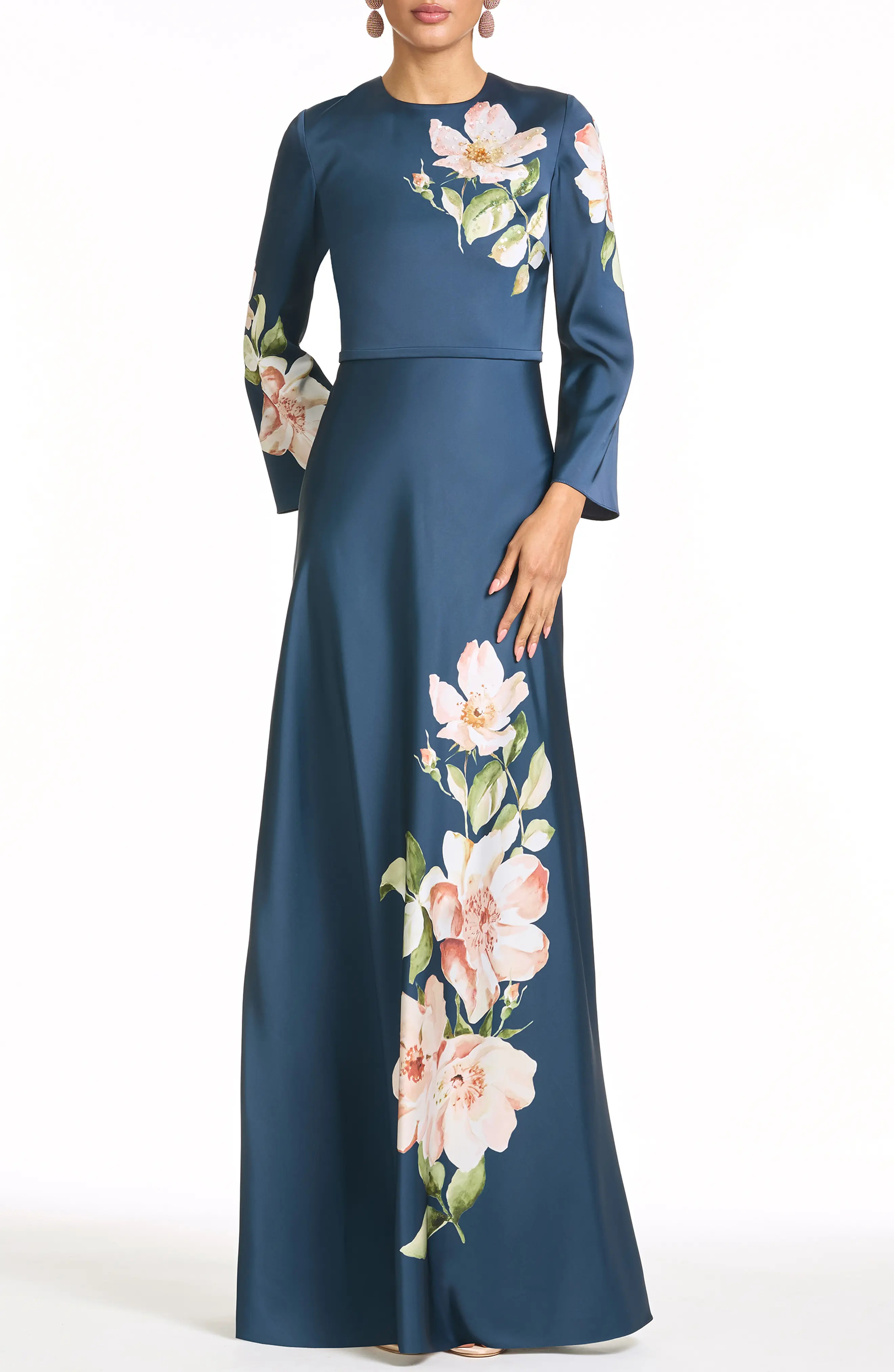 Alex Long Sleeve Floral Gown (Women) | Nordstrom | Nordstrom
