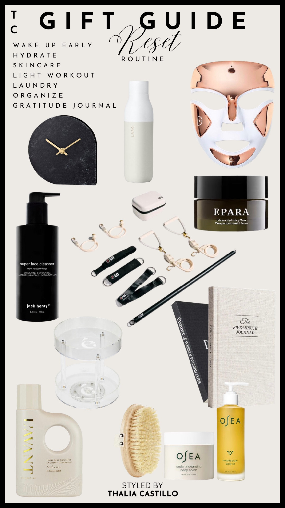 ✨ Ready to reset and recharge? This Reset Routine Gift Guide is packed with essentials to help you or your loved ones refresh and stay organized. 🕰️ From the chic marble clock for mindful mornings to the Five Minute Journal for daily gratitude, these picks are perfect for building better habits. 💧 Add luxury skincare like the Epara Intense Hydrating Mask and OSEA Body Oil, or level up your workout game with versatile resistance bands.

🎁 Shop all items via my LTK and make gifting stress-free this season! Whether you’re into productivity, wellness, or self-care, this guide has you covered.

Tap the link in bio to shop now and let me know your favorite product! Don’t forget to like, comment, share, and follow for more curated gift ideas. 🎄💡
#ResetRoutine #GiftGuide2024 #SelfCareGifts #AmazonMustHaves #WellnessEssentials #HomeOrganization #LTKHoliday #HolidayGiftIdeas

#LTKHoliday #LTKGiftGuide