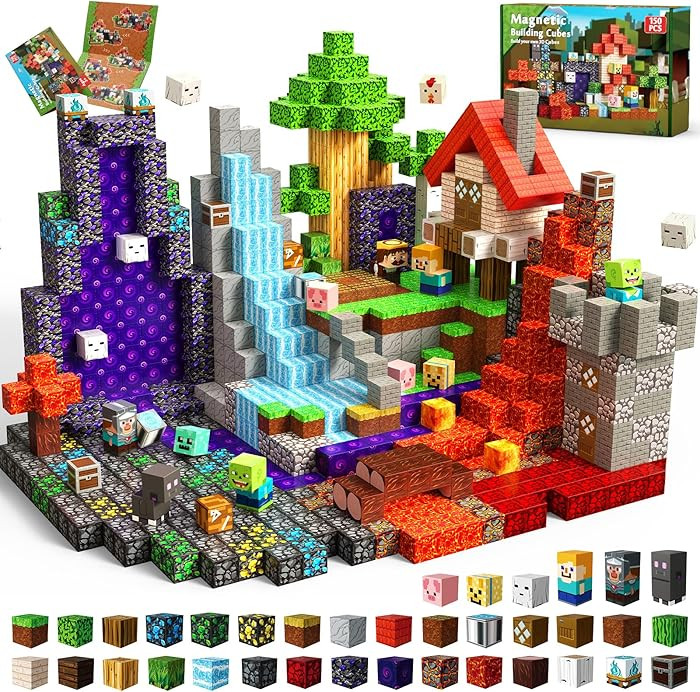 150 PCS Magnetic Blocks - Magnetic Building Blocks for Kids, Magnet Blocks Cubes for Boys Girls, ... | Amazon (US)