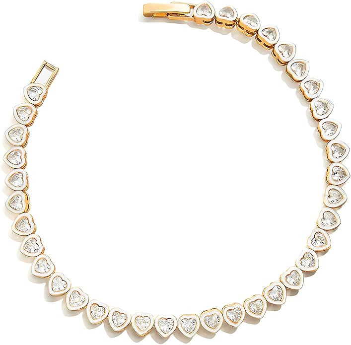 14k Gold Filled Tennis Bracelet, Evil Eye Bracelets, Heart Tennis Bracelets, 3MM Cubic Zirconia B... | Amazon (US)