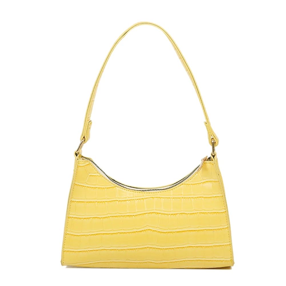 OKESYO Fashion Alligator PU Handbag Women Solid Tote Elegant Shoulder Bag (Yellow) - Walmart.com | Walmart (US)