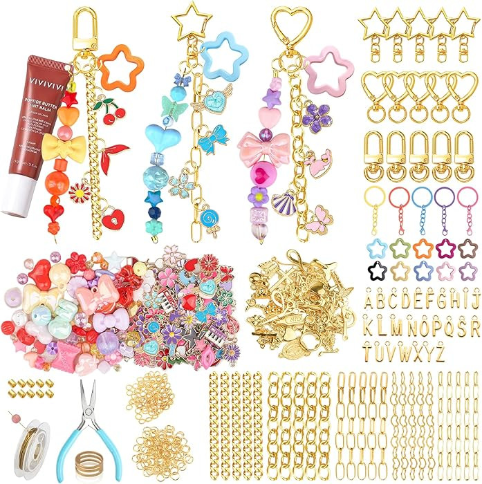 Ecoofor 364 Pcs Keychain Making Kit for Kids & Adults \u2013 Includes 20 Keychain Clips, 25 Exten... | Amazon (US)