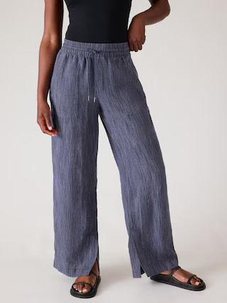 Retreat Linen Mid Rise Wide Leg Pant | Athleta