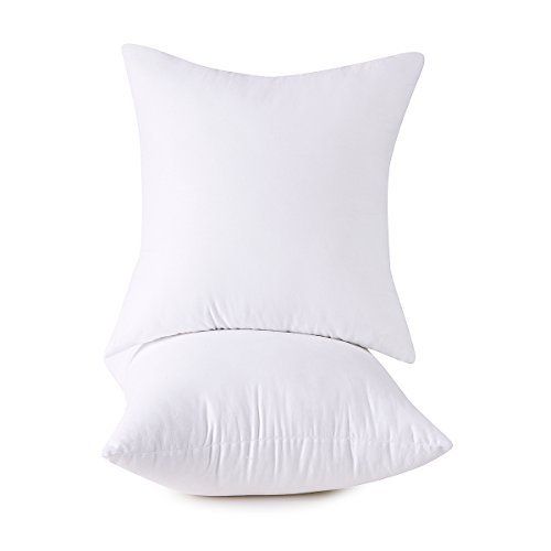 Set of 2, Cotton Down Alternative Decorative Throw Pillow Insert, Square, 20X20 Inches | Amazon (US)
