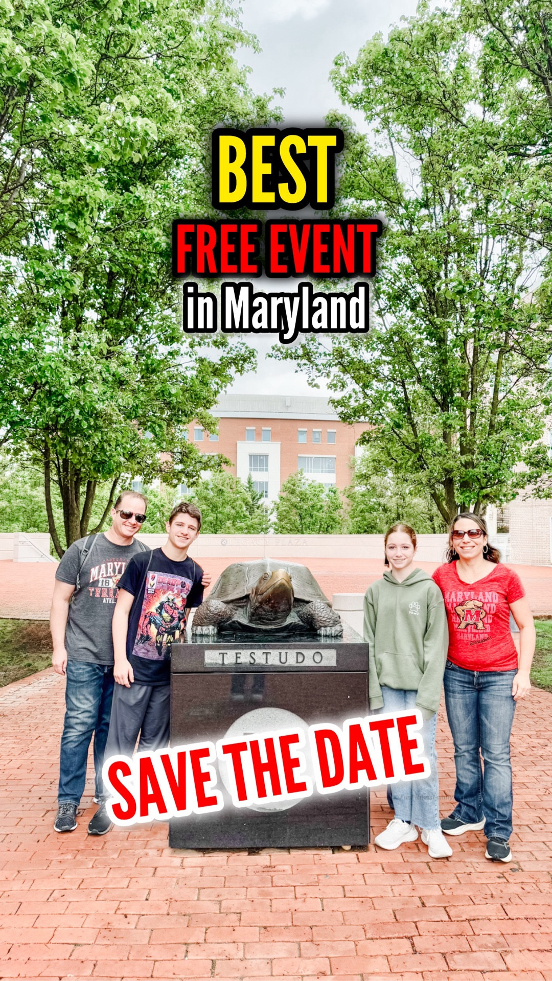 𝗦𝗔𝗩𝗘 𝗧𝗛𝗘 𝗗𝗔𝗧𝗘! 🐢
𝗠𝗮𝗿𝘆𝗹𝗮𝗻𝗱 𝗗𝗮𝘆 is coming 𝗔𝗽𝗿𝗶𝗹 𝟮𝟱 at University of Maryland—and it’s 𝗼𝗻𝗲 𝗼𝗳 𝘁𝗵𝗲 𝗕𝗘𝗦𝗧 𝗙𝗥𝗘𝗘 𝗳𝗮𝗺𝗶𝗹𝘆 𝗲𝘃𝗲𝗻𝘁𝘀 𝗶𝗻 𝗠𝗮𝗿𝘆𝗹𝗮𝗻𝗱 all year! 🎉

Held every year on the last Saturday in April, this campus-wide festival turns College Park into a giant open house filled with hundreds of free activities, performances, and interactive exhibits—perfect for kids, teens, and adults.

As a proud UMD alum (undergrad + grad 🎓), this is hands-down my favorite time to come back!

Here’s why you’ll want to plan ahead 👇

✨ 𝗔𝗟𝗟 𝗼𝗳 𝘁𝗵𝗶𝘀 𝗶𝗻 𝗢𝗡𝗘 𝗱𝗮𝘆:
🧗‍♀️ Try the Campus Rec climbing wall *𝘸𝘦𝘢𝘵𝘩𝘦𝘳 𝘱𝘦𝘳𝘮𝘪𝘵𝘵𝘪𝘯𝘨 
🐷 Visit pigs + sheep at the Campus Farm
🤸 Watch the iconic Gymkana performance
🏢 Explore the newest dorms + campus spaces
🍛 Grab a bite at one of the campus Dining Halls (𝘵𝘩𝘦 𝘣𝘶𝘧𝘧𝘦𝘵 𝘪𝘴 𝘜𝘕𝘙𝘌𝘈𝘓!)
🌎 Take part in sustainability activities
🎭 Spot Kermit the Frog + celebrate Jim Henson
🛍️ Shop Terrapins merch
🍀 Rub Testudo’s nose for good luck

💡 Pro tip: Arrive early + wear comfy shoes— there is SO much to see!

📍 College Park, MD
📅 April 25th
🕚 10 AM – 4 PM
💰 FREE admission

Looking for more ideas like this? COMMENT 𝗠𝗔𝗥𝗬𝗟𝗔𝗡𝗗 and I’ll send you this event + a list of the BEST free spring events in Maryland!