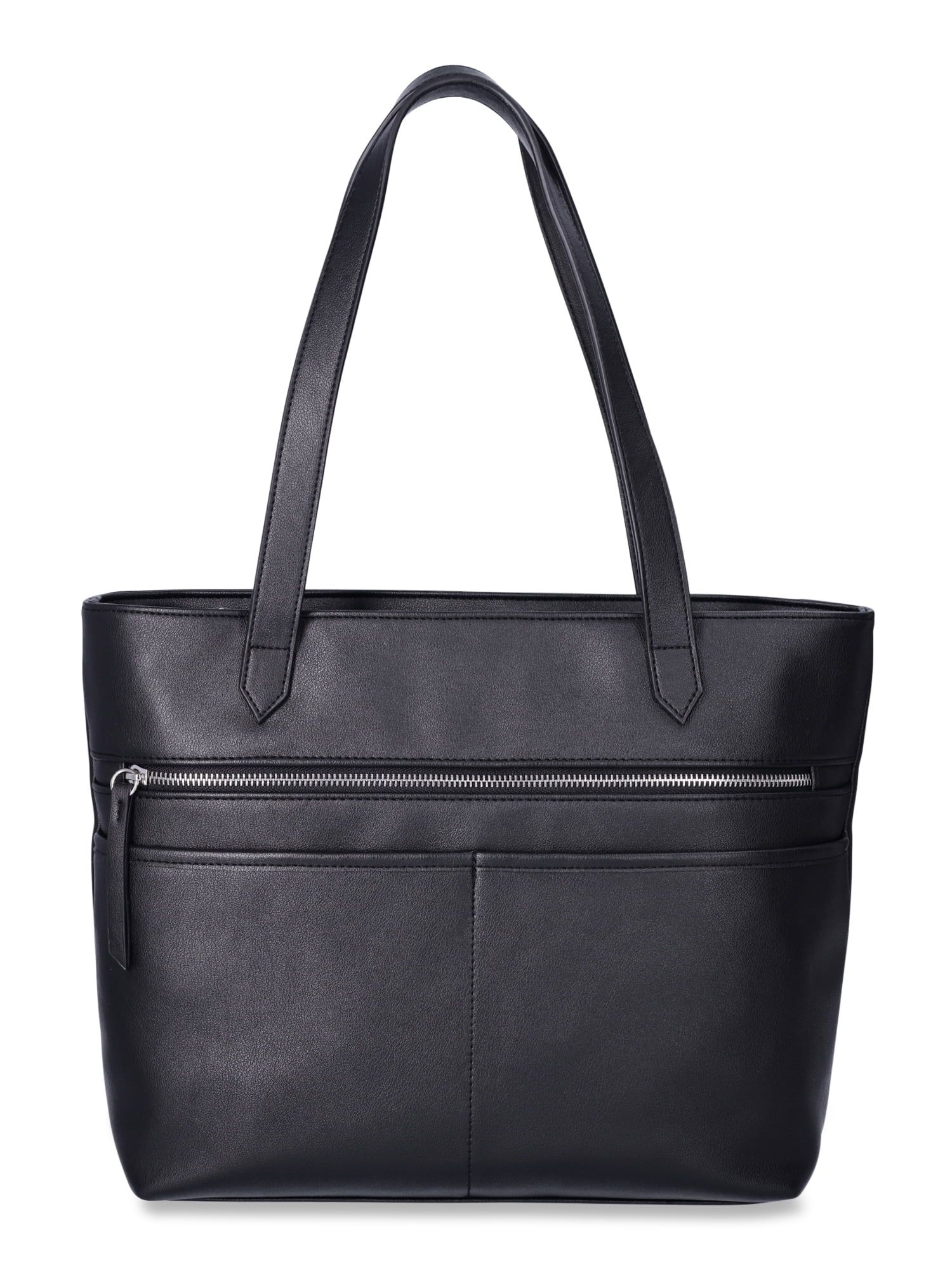 Time and Tru Women's Vale Tote Handbag, Black - Walmart.com | Walmart (US)