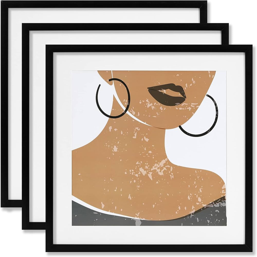 ELSKER&HOME 20x20 Frame Black Set of 3, 20x20 Picture Frame without Mat or 16x16 with Mat 3 Pack,... | Amazon (US)