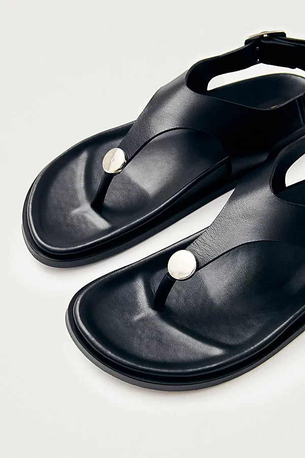 ALOHAS Harbor Leather Studded Thong Sandal in Black, Women's at Urban Outfitters | Urban Outfitters (US and RoW)