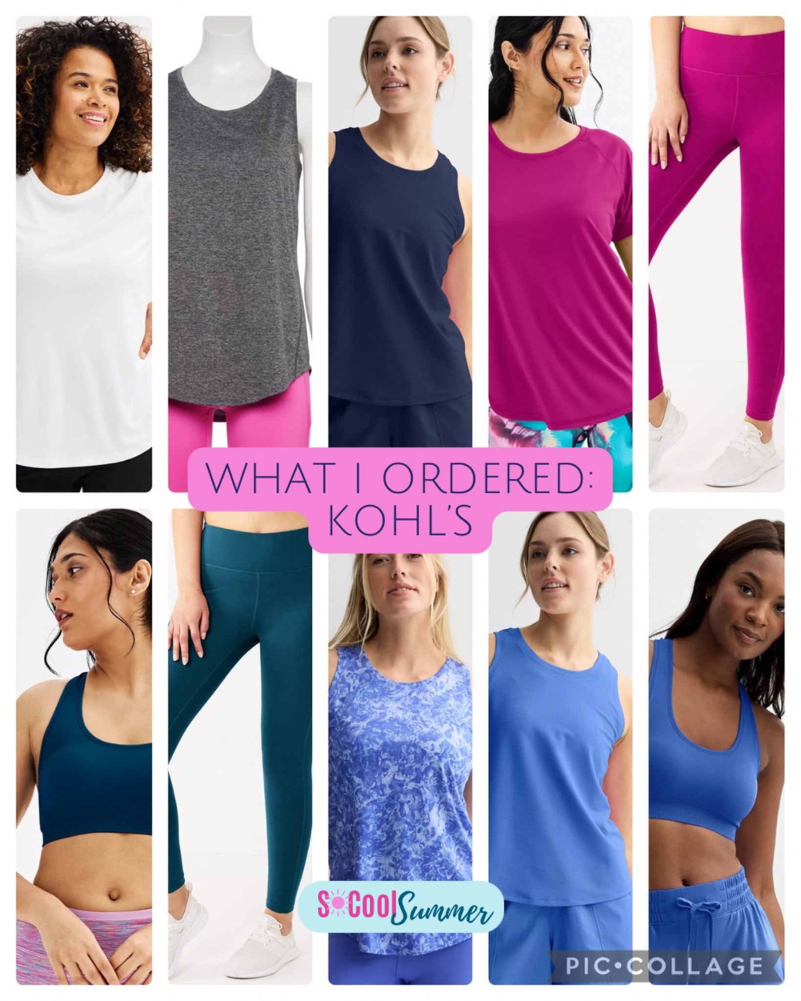 What I ordered from Kohl’s.  Colors are Berry Grigio, Blue Crayon (dark teal), Tara Blue (heliotrope), Modern White, Charcoal, and Navy Romance.

#LTKFitness #LTKActive #LTKSaleAlert