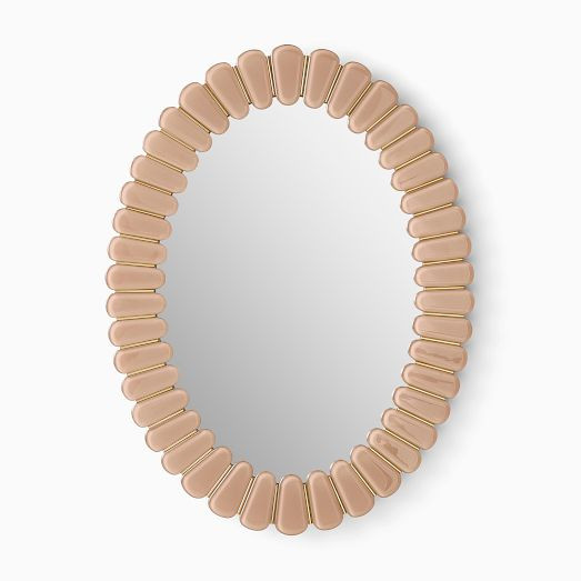 Pierce & Ward Faceted Oval Wall Mirror | West Elm (US)