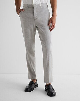 Slim Grey Linen-Blend Suit Pant | Express