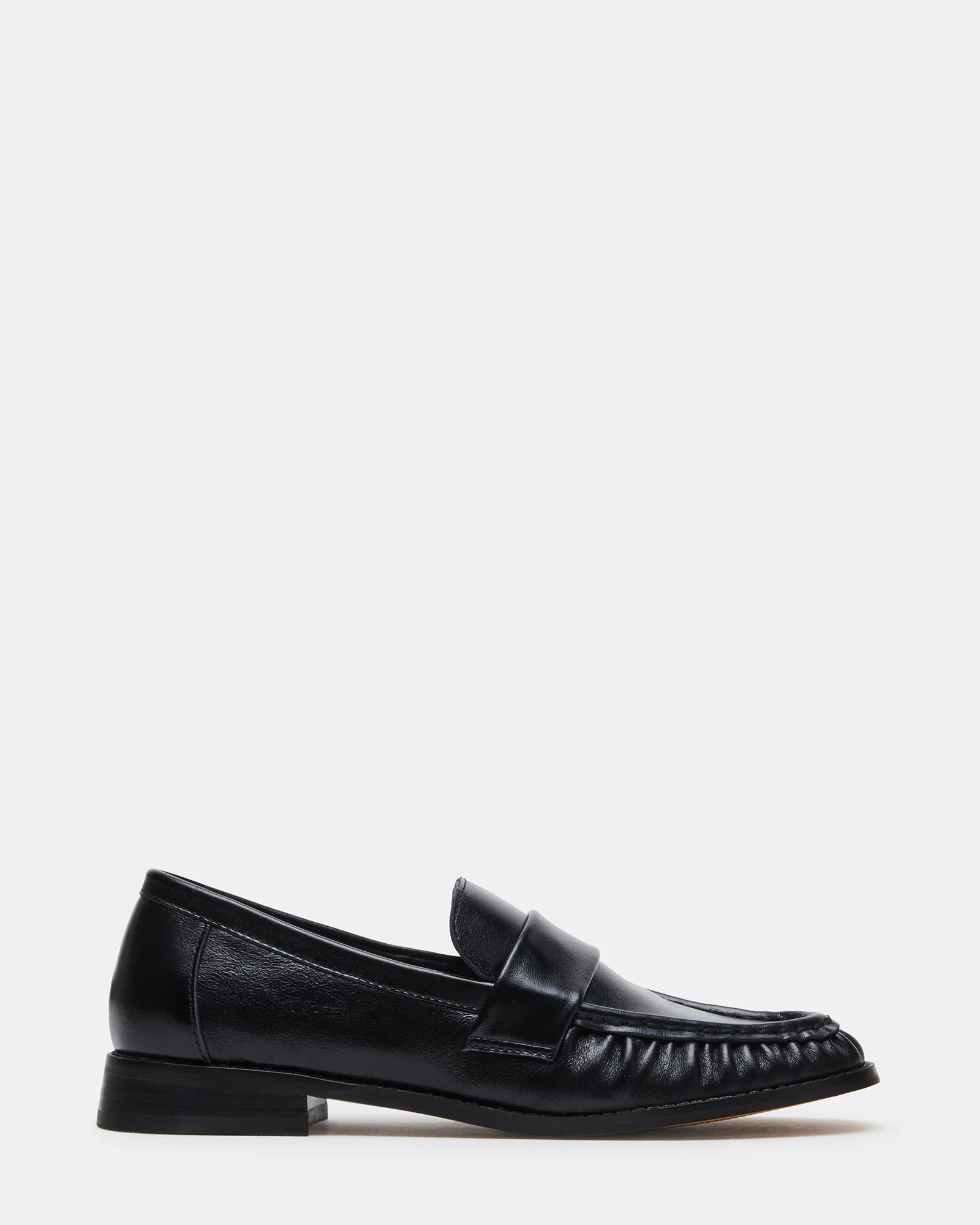 RIDLEY Black Leather Tailored Loafer | Women's Loafers | Steve Madden (US)