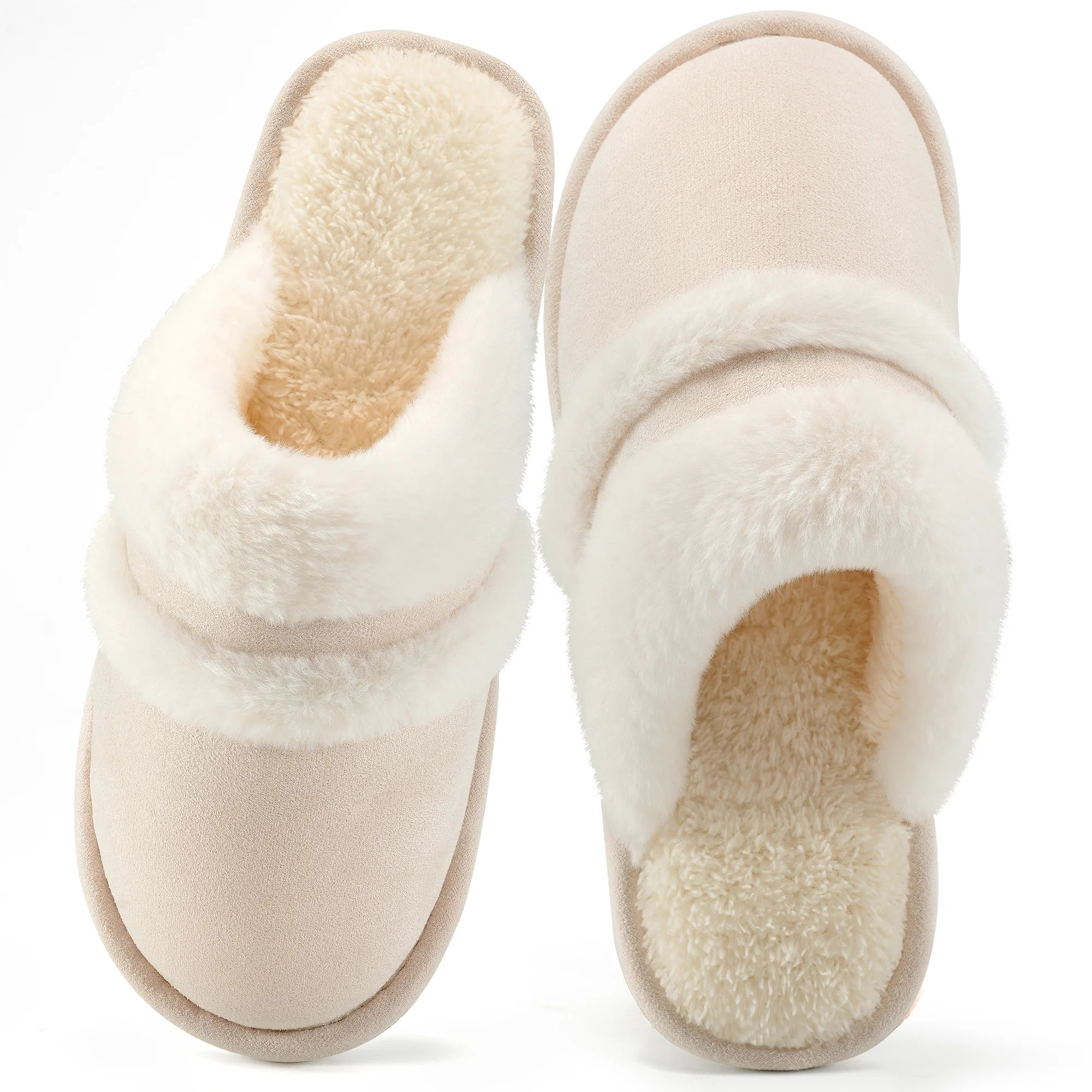 Ecetana Cozy Slippers for Women Indoor and Outdoor Fuzzy House Shoes with Memory Foam | Walmart (US)