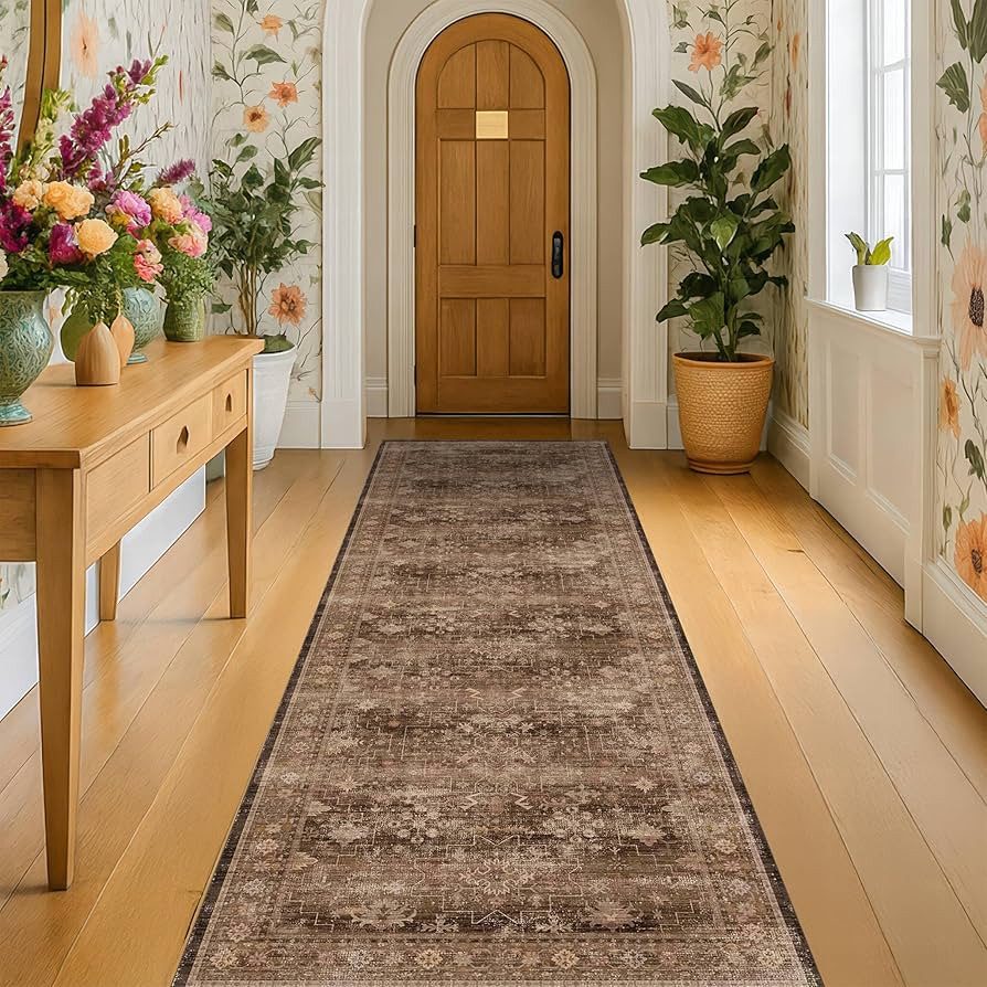 Brown Boho Washable 2x6 Runner Rugs for Hallway Kitchen Bedroom Beside Laundry Room Bathroom Rug,... | Amazon (US)
