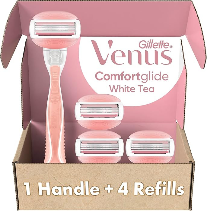 Gillette Venus ComfortGlide White Tea Women's Razor, Handle + 4 Blade Refills | Amazon (US)