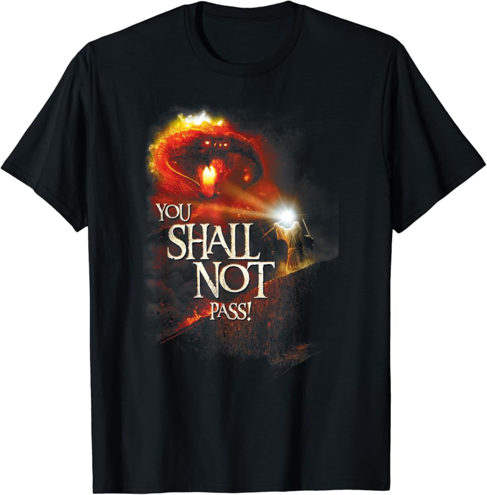 Lord of the Rings Balrog You Shall Not Pass T-Shirt | Amazon (US)