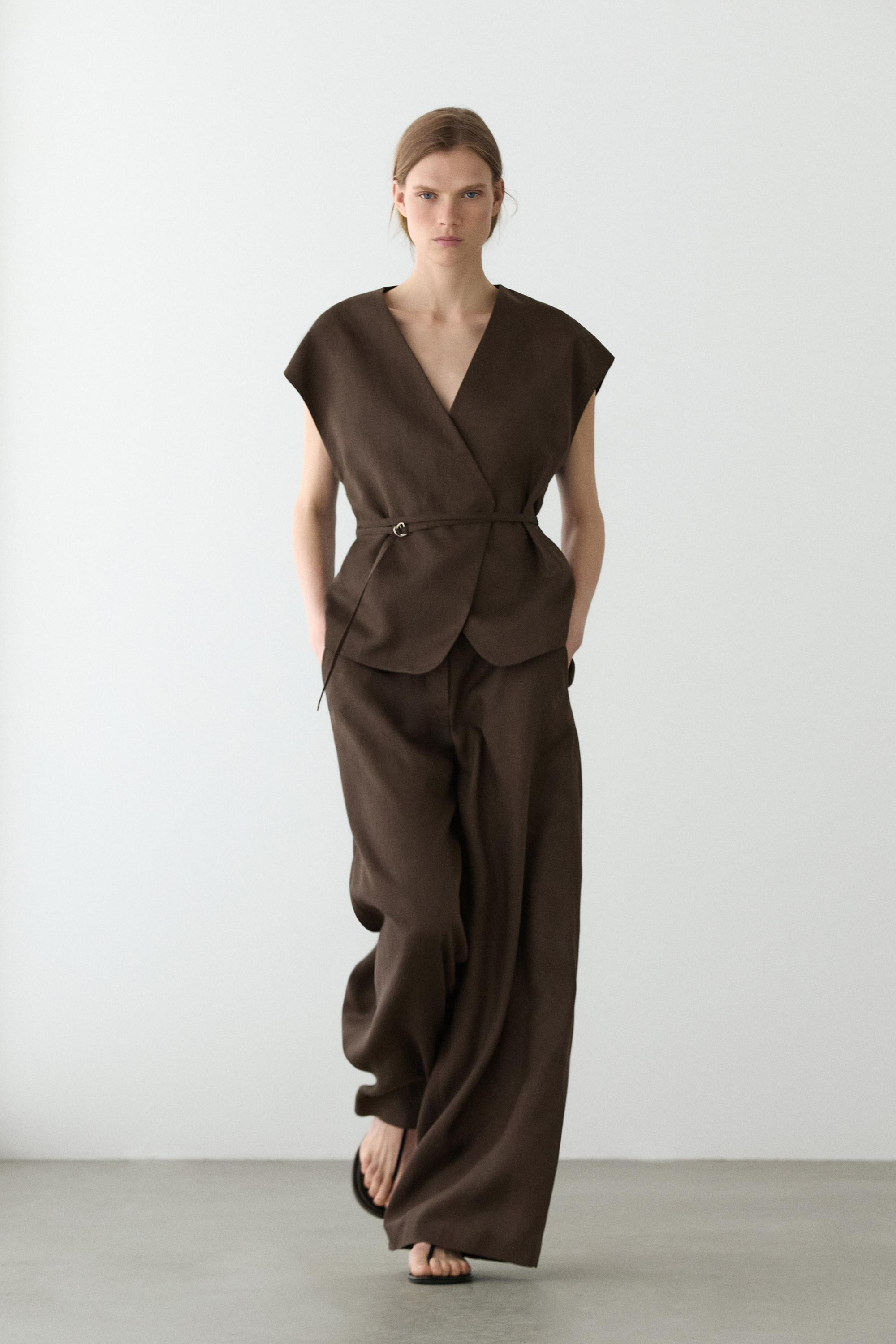 Flowing linen trousers | Massimo Dutti US