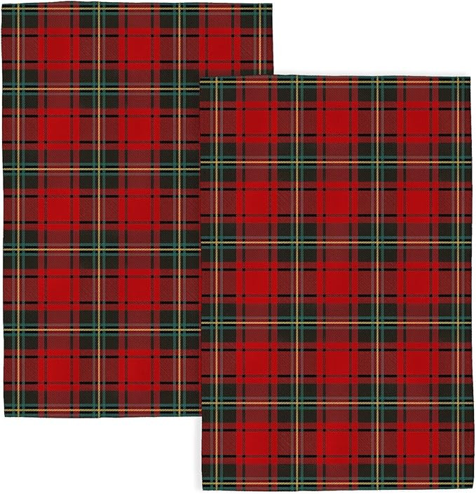 Christmas Kitchen Towels 16x24 Inch Red Green Black Buffalo Plaid Decor Dish Towels Checkered Win... | Amazon (US)