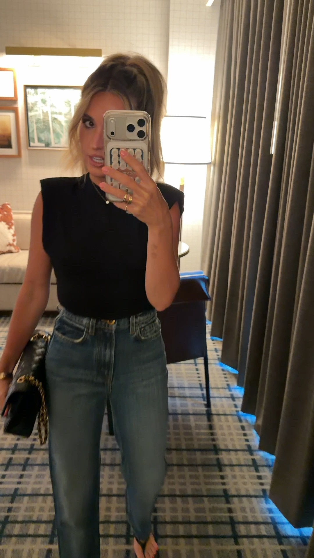 What I wore to dinner - 24 jeans xs top