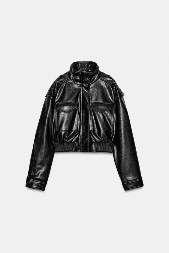 FAUX LEATHER JACKET WITH TABS | Zara US