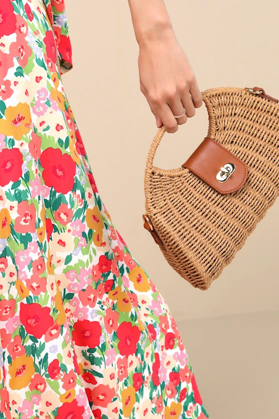 Payna Tan Woven Straw Basket Crossbody Bag | Lulus