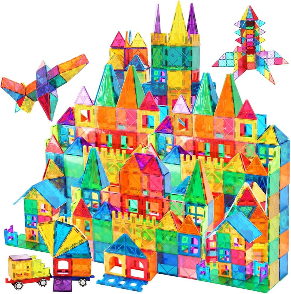 Magnetic Tiles,102PCS Magnetic Building Blocks 3D Clear Construction Playboards, Inspiration, Cre... | Amazon (US)