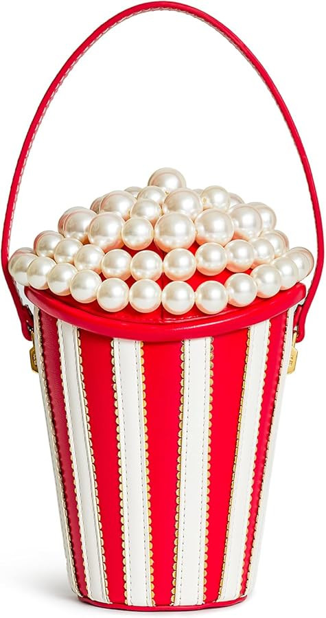 JW PEI Women's Skylar Faux Pearl Embellished Bucket Bag - Red | Amazon (US)