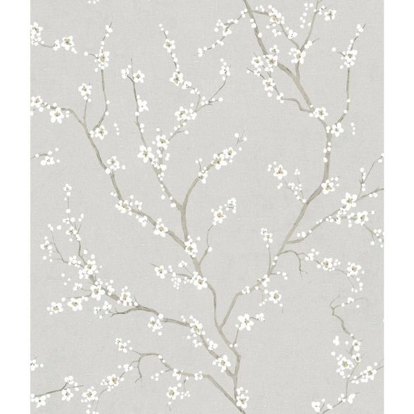 RoomMates Cherry Blossom P&S Wallpaper Gray | Target