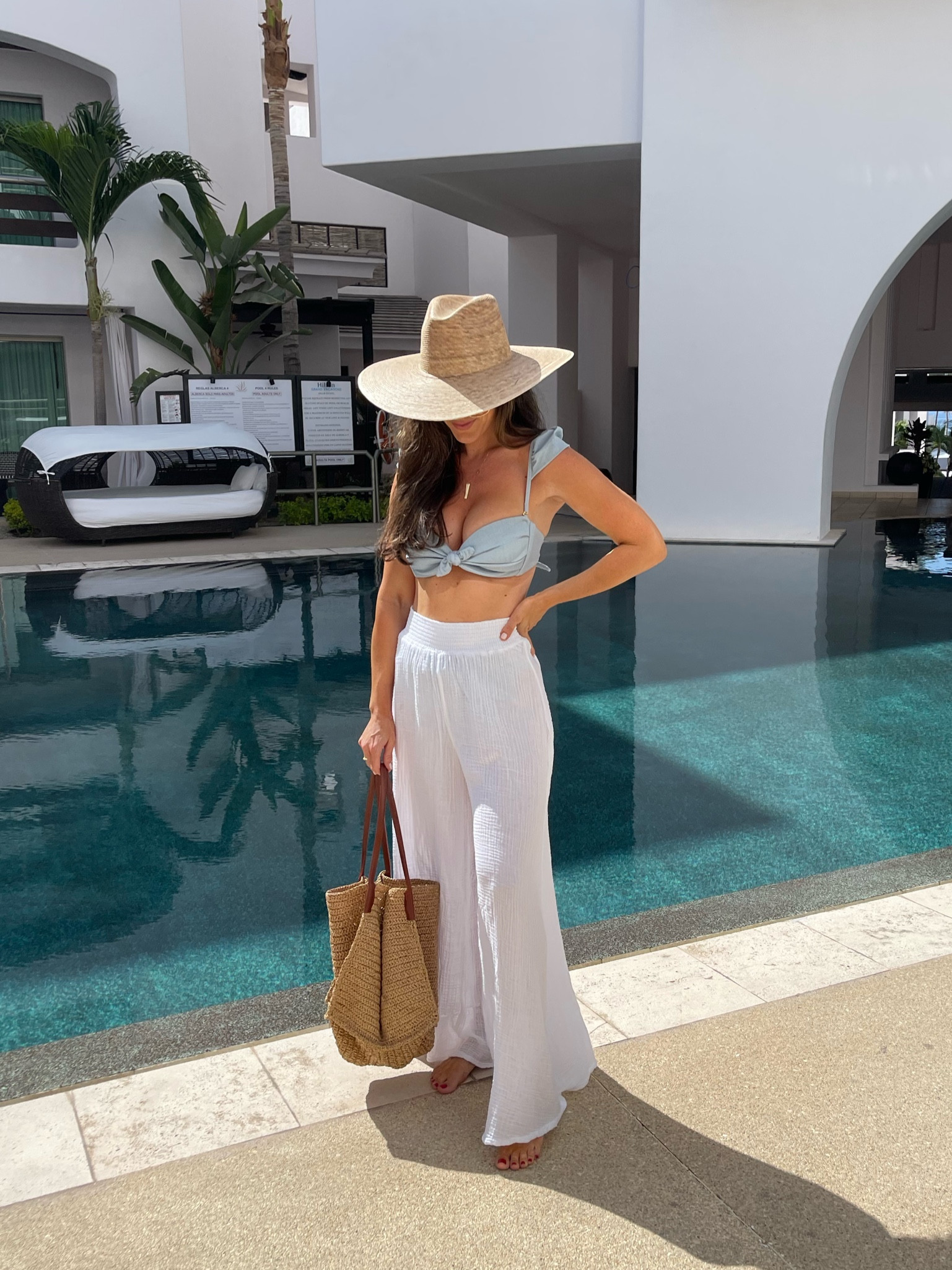 Swim style - the most flattering swimsuit and favorite pants/coverup! 