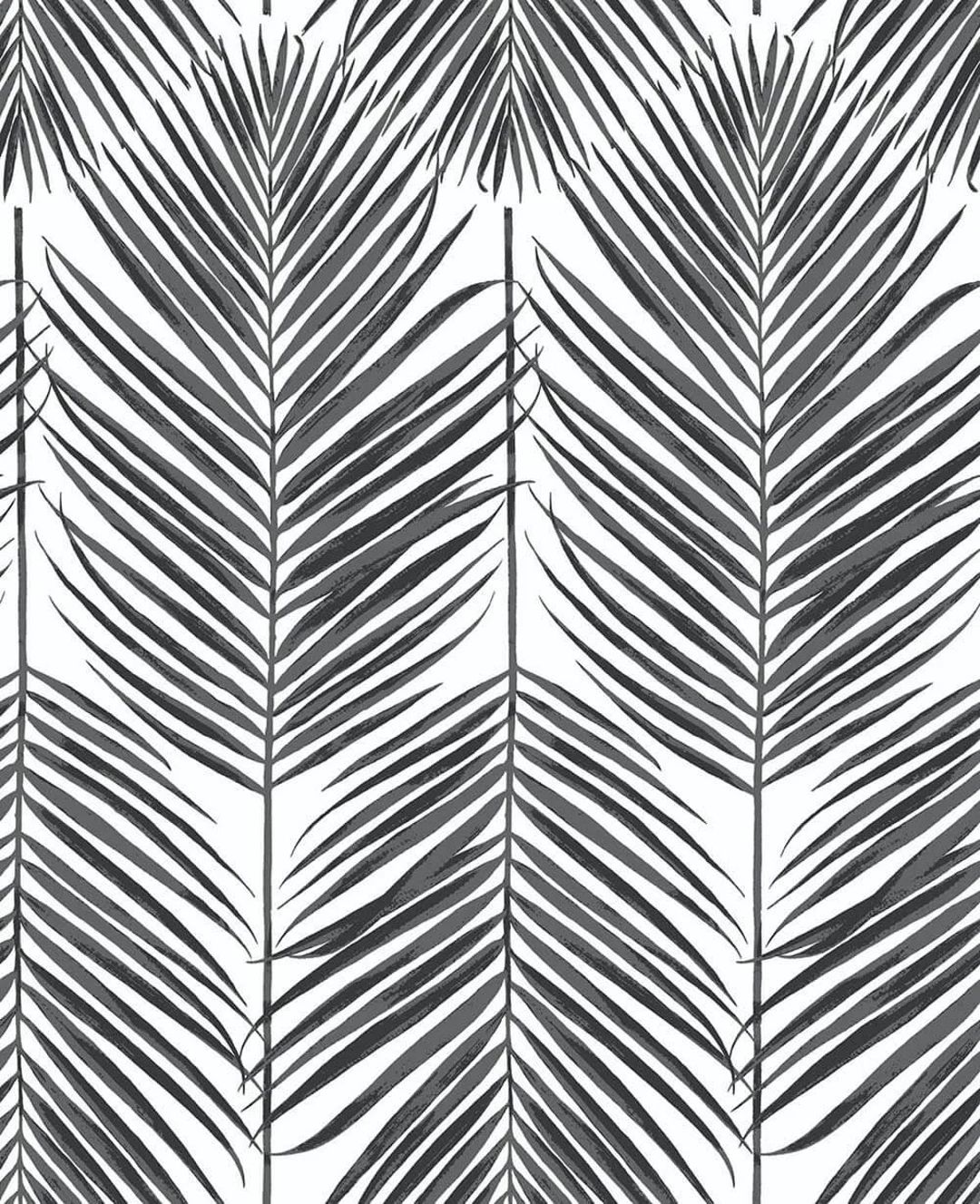 NextWall Peel and Stick Paradise Palm Leaf Black and White Wallpaper NW33000 | Etsy (US)