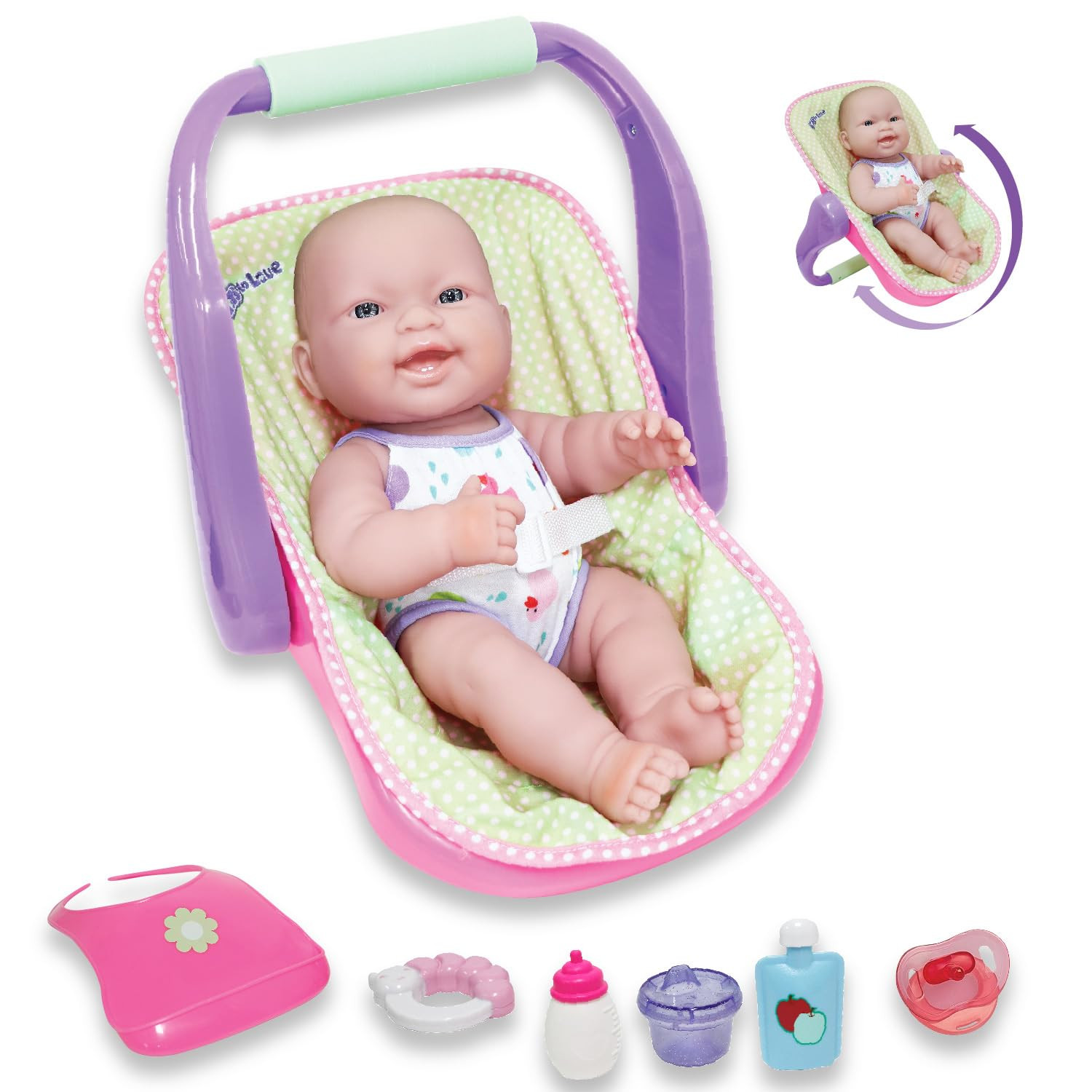 JC Toys, 14" Lots to Love Babies Doll and Car Seat - 4 Multi-position Carrier - Posable & Waterpr... | Amazon (US)